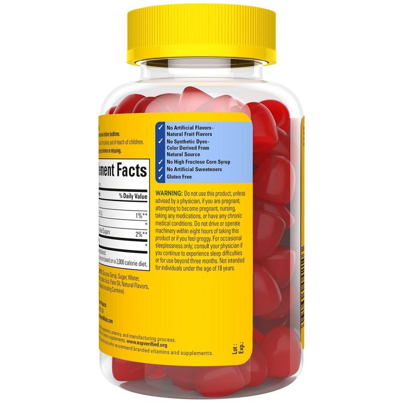 Nature Made Melatonin 100% Drug Free Sleep Aid for Adults 2.5mg Gummies - 80ct, 4 of 9