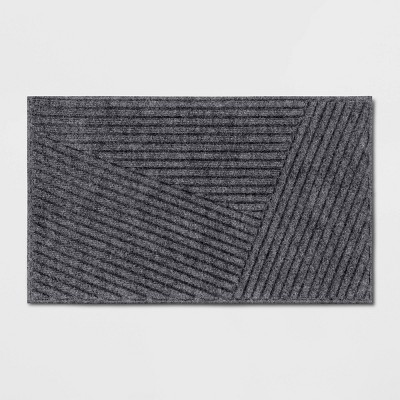 1'6"x2'6" Absorbing Embossed Modern Lines Doormat Gray - Room Essentials™