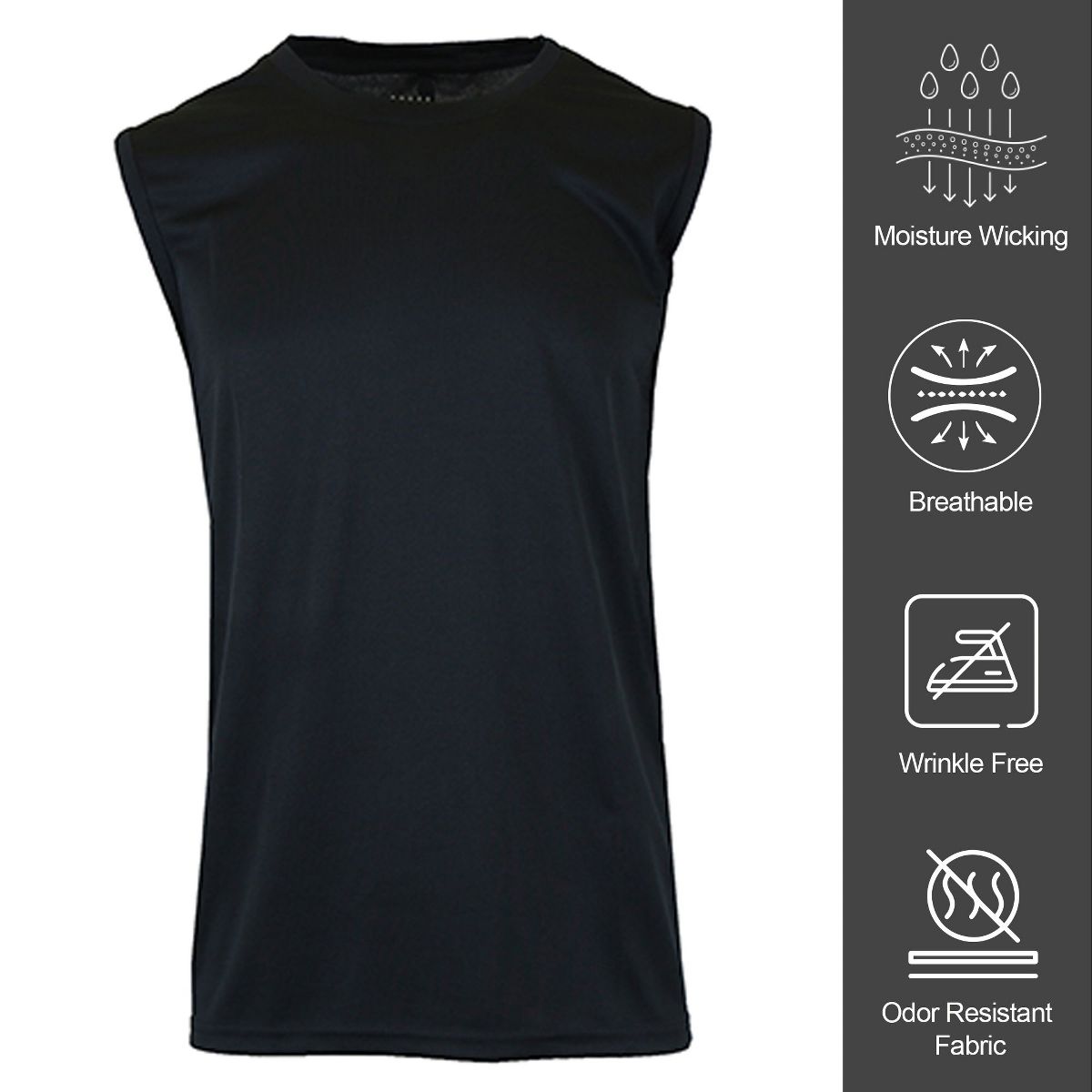 Galaxy By Harvic Men's Performance Moisture-Wicking Active Short Sleeve and Muscle Tees Set-4 Pack - thumbnail 5
