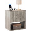 COUCHETA 22.7"Farmhouse  Large Fluted Nightstand with Drawers, Wide Modern Bedside Table for Bedroom, Living Room and Offices - 2 of 4