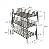 QingMoon Heavy Duty Triple Bunk Bed, Converts to 3 Separate Twin Beds, Heavy Duty Triple Bed Frame with Ladder and Guardrails,  No Box Spring Neede - 3 of 4
