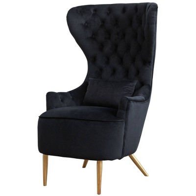 Crushed velvet wingback deals chair