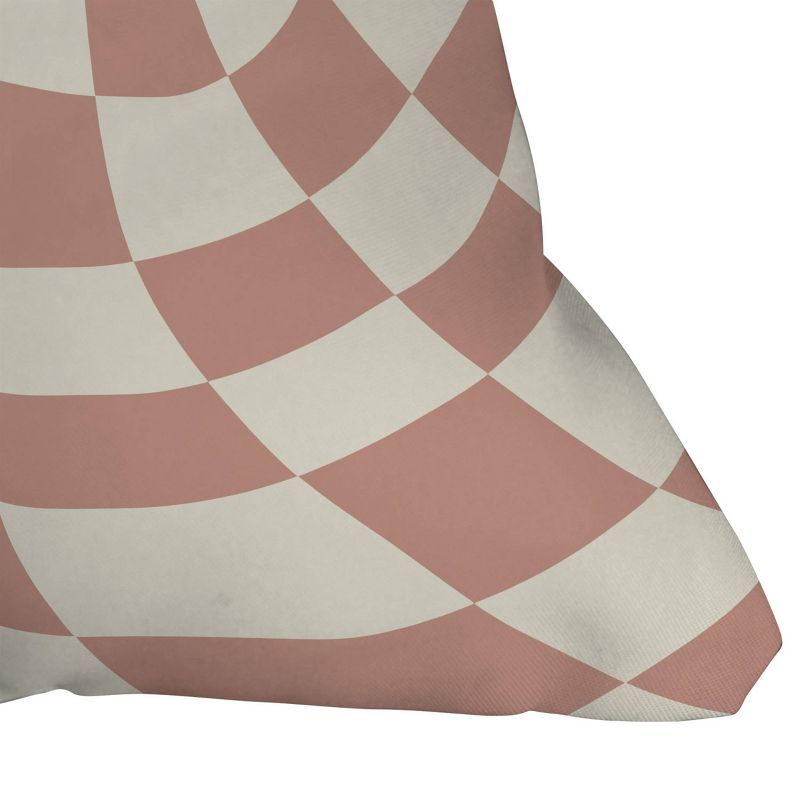 Little Dean Checkers Coral Summer Beach Outdoor Throw Pillow Pink - Deny Designs, 3 of 5