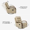 Clemens Genuine Leather Swivel Rocking Manual Recliner with Decorative Curved Mood Arm | ARTFUL LIVING DESIGN - 4 of 4