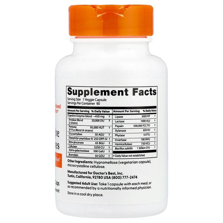 Doctor's Best Digestive Enzymes, 90 Veggie Caps, 2 of 4