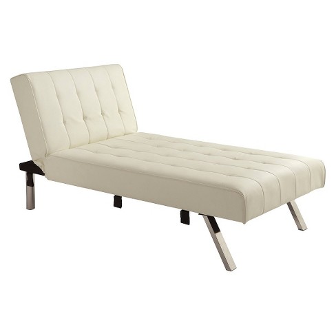 White leather chaise online lounge