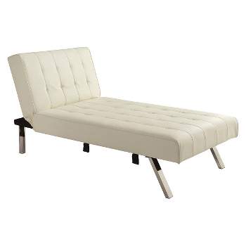 Eve Faux Leather Chaise - Vanilla - Room & Joy