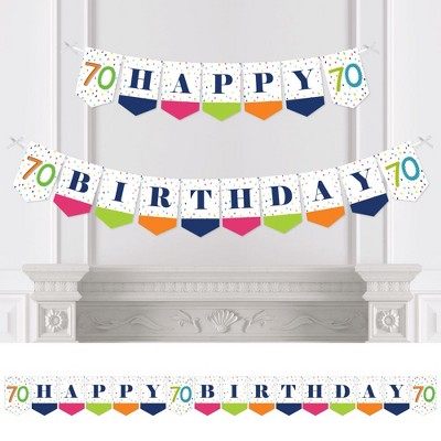 Big Dot Of Happiness Adult 70th Birthday - Gold - Birthday Party Bunting  Banner - Gold Party Decorations - Happy Birthday : Target