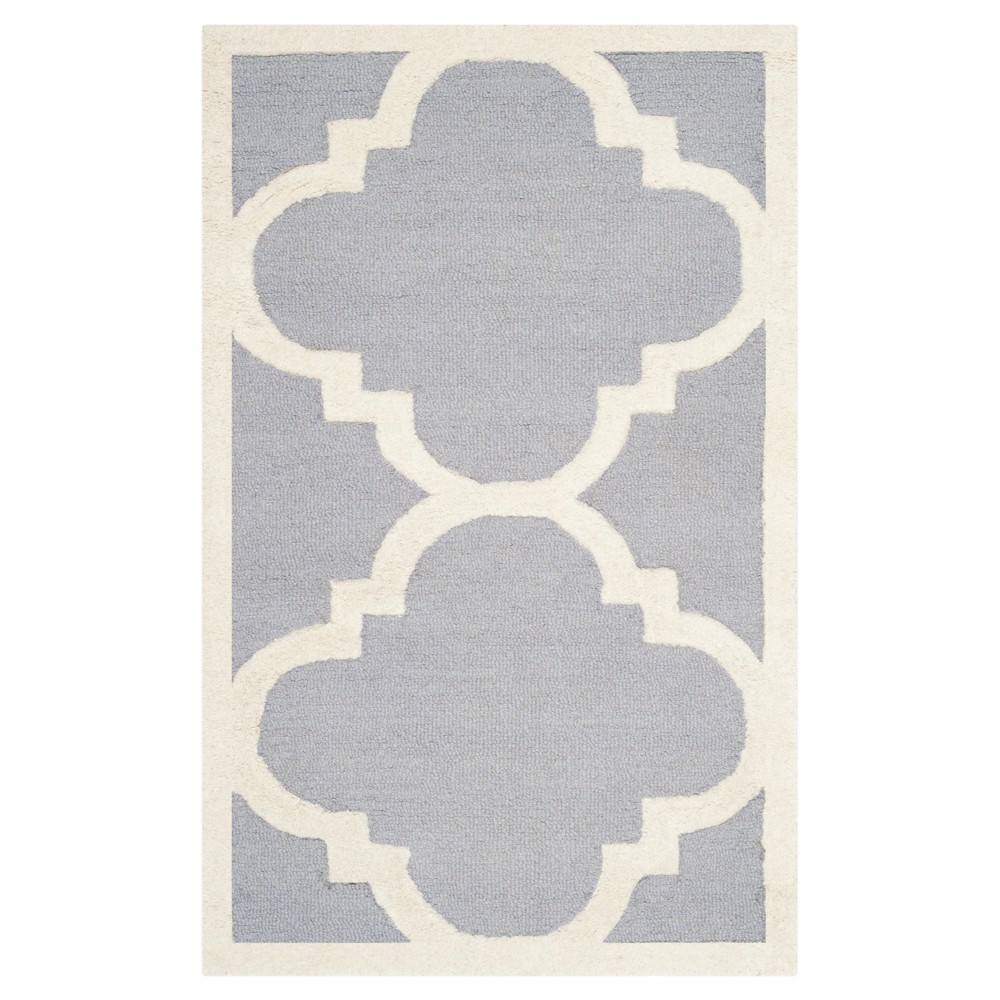 Landon Texture Wool Rug - Silver / Ivory (2'x3') - Safavieh