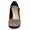 Allegra K Women's Houndstooth Mary Jane Stiletto Heels Pumps - 2 of 4