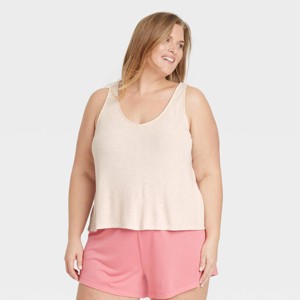 Women's Cozy Ribbed Pajama Tank Top - Auden™ - 1 of 3