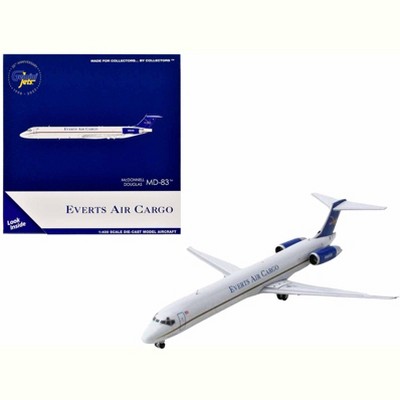 McDonnell Douglas MD-83 Commercial Aircraft "Everts Air Cargo" White with Blue Tail 1/400 Diecast Model Airplane by GeminiJets