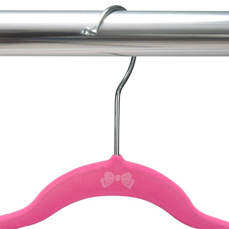 Simplify 100pk ICON Kids&#39; Velvet Hangers Pink, 5 of 8