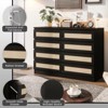 Dresser for Bedroom, Rattan 6/8 Drawer Dresser for Closet, Double Wood Dressers & Chest of Drawers, For Bedroom/Living Room/Entryway, Natural - 3 of 4