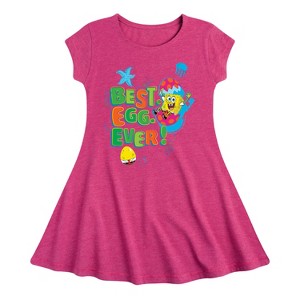 Girls' - SpongeBob Squarepants - Best Egg Ever Fit & Flair Cap Sleeve Dress - 1 of 3