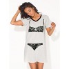 Smart & Sexy Women's Oversized Graphic V-Neck Sleep Shirt - 3 of 4