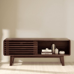 MAYEERTY 59-Inch Walnut Mid-Century Modern TV Stand - Console with Storage for Living Room & Apartments - 1 of 4