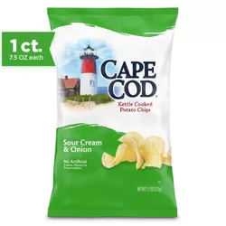 Cape Cod Potato Chips Sour Cream and Onion Kettle Chips - 7.5 Oz