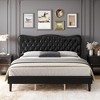 Bed Frame Linen Upholstered Platform Bed - 2 of 4