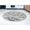 HomeRoots 7' Blue and Ivory Round Abstract Washable Non Skid Area Rug - 2 of 4