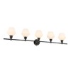 Elegant Lighting Gene 5 light Black and Frosted white glass Wall sconce - 4 of 4
