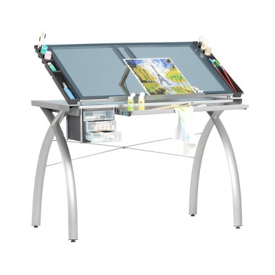 Canvas & Color Adjustable Craft Station Silver/Blue Glass - Studio Designs