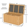 67-Gallon Outdoor Deck Box with Natural Wood Finish, All-Weather Patio Storage for Garden, Porches, or Poolside – The Pop Home - 4 of 4