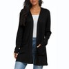 Women's Lightweight Long Sleeve Open Front Cardigan with Pockets Fall Trendy Comfortable Casual Knit Sweater - 2 of 4