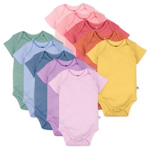 Honest Baby 10-Pack Organic Cotton Short Sleeve Bodysuits - 1 of 4