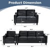GDFStudio Aldrich Mid-century Modern 3 Piece Velvet Upholstered Sofa Set - 3 of 4
