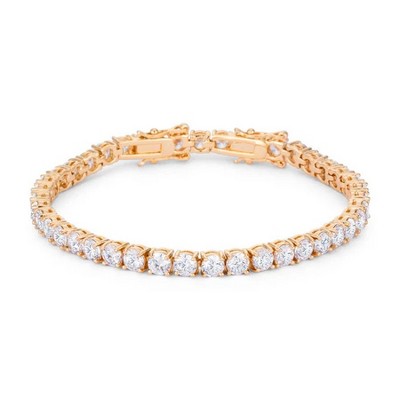 ShineHigh Women's Tennis Bracelets 7" to 8" Adjustable, Rhodium or Gold Plated, CZ Stone Accents, Elegant Statement Jewelry for Every Occasion