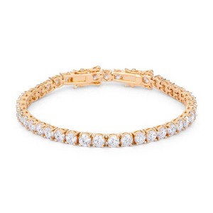 ShineHigh Women's Tennis Bracelets 7" to 8" Adjustable, Rhodium or Gold Plated, CZ Stone Accents, Elegant Statement Jewelry for Every Occasion - 1 of 1