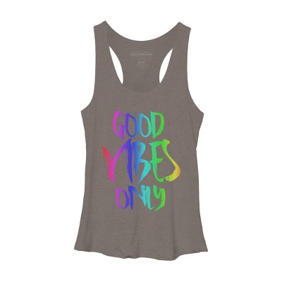 Adult Design By Humans Good Vibes Only Rainbow Pride By Samcole18 Racerback Tank Top