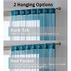 HLC.ME Lauren Semi Sheer Light Filtering Transparent Pocket Top & Back Tab Lightweight Window Curtain Panels, Set of 2 - 4 of 4