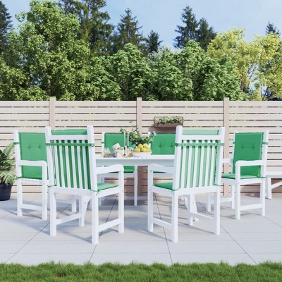 vidaXL Garden Lowback Chair Cushions 6 pcs Green 39.4 in.x19.7 in.x1.2 in. Oxford Fabric