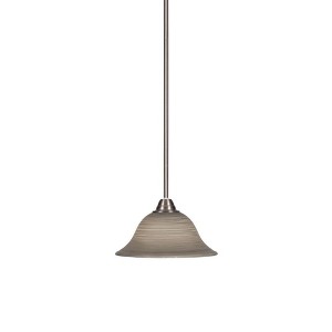 Toltec Lighting Paramount 1 - Light Pendant in  Brushed Nickel with 10" Gray Linen Shade - 1 of 1