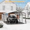 Metal Carport with Galvanized Steel Roof, Heavy Duty Metal Roof Carport with Enhanced Base, Tall Kits Garage for Tractors, Trucks, Boats, Cars - 4 of 4