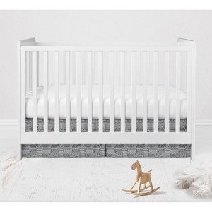 Bacati - Clouds in the City Gray Reverse Cityscape Crib/Toddler Bed Skirt - 1 of 4