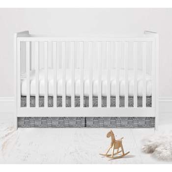 Bacati - Clouds in the City Gray Reverse Cityscape Crib/Toddler Bed Skirt