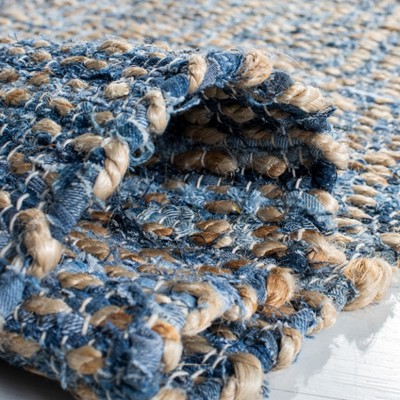 Cape Cod 3' x 5' Natural Blue Hand-Knotted Wool Rug