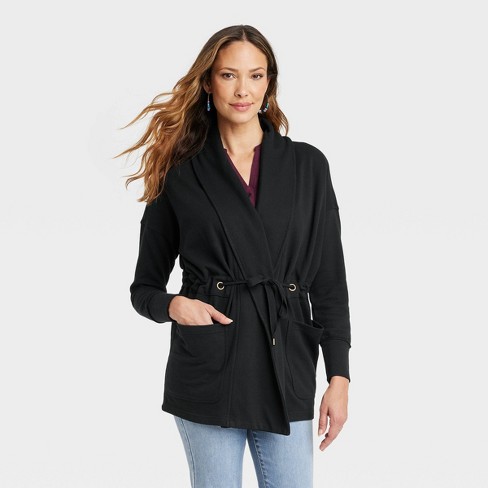 Women's Drape Front Jacket - Knox Rose™ Black XS