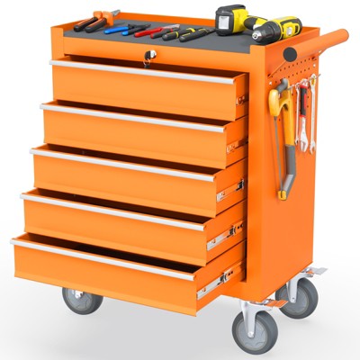 Huxxion 5-Drawer Heavy Duty Rolling Tool Chest Tool Storage Box