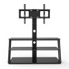 GlasFlength TV Stands and Consoles Modern Swivel Media Console with Height Adjustable Design and Tempered Glass Shelves, Black, 41.3"*16.9"*50.2" - 4 of 4