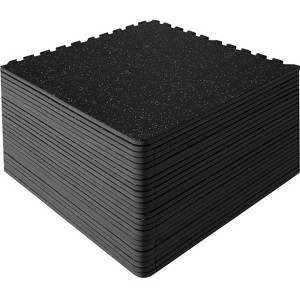 VEVOR EVA Interlocking Foam Floor Mats, 0.56 in Thickened 25 Pcs Rubber Tiles, 24 x 24 in, Flooring Mats for Home, Gym, Office-100 Sq Ft, Black - 1 of 4