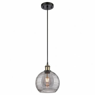 Ballston - 1 Light Athens Deco Swirl Mini Pendant In IndustrialStyle-10 Inches Tall and 8 Inches Wide