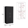 SEVOBAL Armoires 70 Inch High Four Door Armoire with Six Shelves and Two Hanging Rods for Bedroom Storage, Black, 31.5"*18.9"*70.8" - 4 of 4