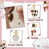 Queen of Hearts Poker Earrings, Red Heart Asymmetric Rabbit & Clock Dangle Earrings, Gold Halloween Costume Accessories for Women. - 3 of 4