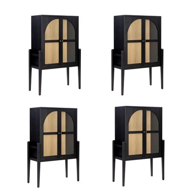 Nathan James Set of 4 Shadow Storage Cabinet Black