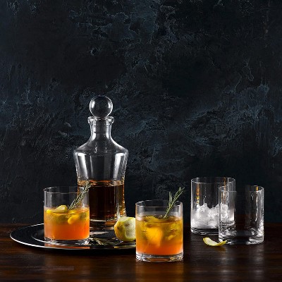 Elegant Clear Crystal Hourglass Whiskey Decanter with Stopper