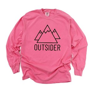 Simply Sage Market Women's Outsider Mountains Long Sleeve Garment Dyed Tee - 1 of 2